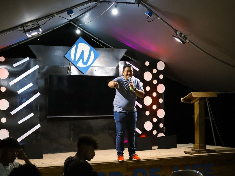 Speaker teaching from the stage
